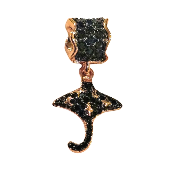🎆Rose Gold & Black Sting Ray Ocean Dangle Bracelet Charm - Picture 6 of 11